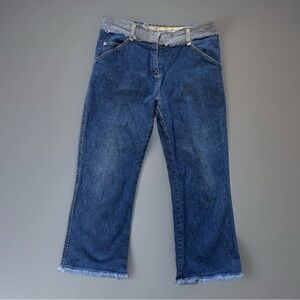 Michiko London Koshino Jeans Womens Sz 40 US 6 /8 Crop Raw Hem Light Denim Boho